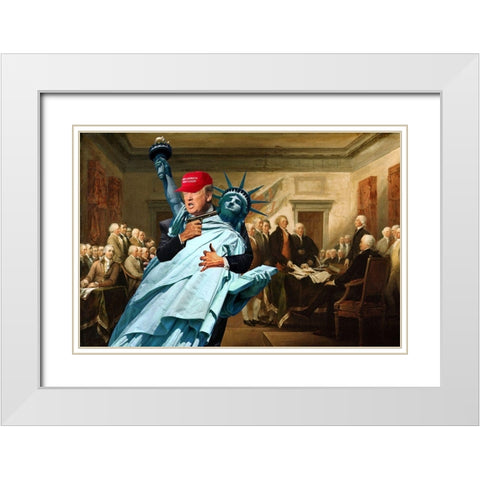 Nobody Move! White Modern Wood Framed Art Print with Double Matting by Kite, Barry