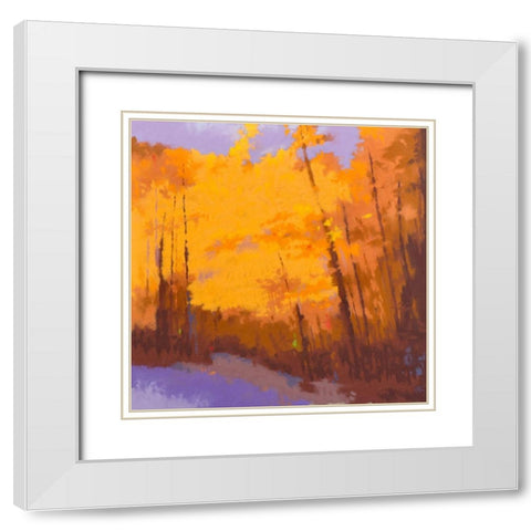 Orange to the Edge White Modern Wood Framed Art Print with Double Matting by Kelly, Mike