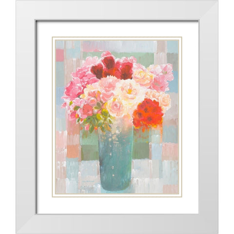 Springtime Assortment White Modern Wood Framed Art Print with Double Matting by Khorasani, Hooshang