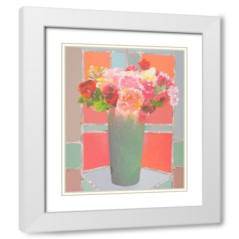 Summertime Gathering White Modern Wood Framed Art Print with Double Matting by Khorasani, Hooshang