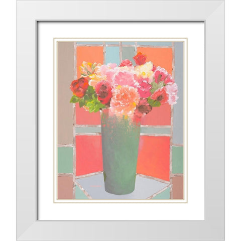 Summertime Gathering White Modern Wood Framed Art Print with Double Matting by Khorasani, Hooshang