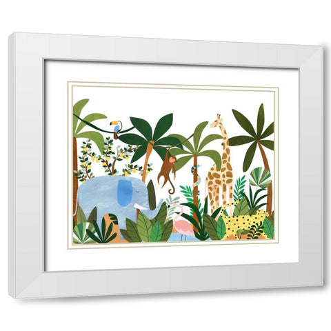 Jungle White Modern Wood Framed Art Print with Double Matting by Kopcik, Emily