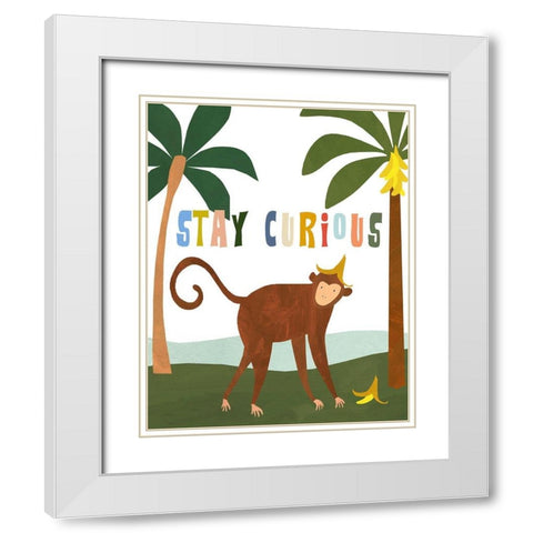 Stay Curious White Modern Wood Framed Art Print with Double Matting by Kopcik, Emily