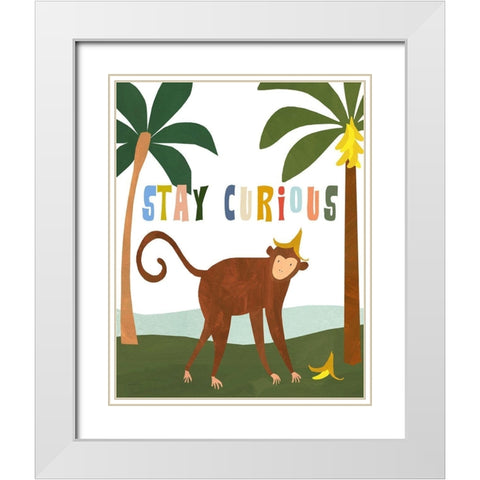 Stay Curious White Modern Wood Framed Art Print with Double Matting by Kopcik, Emily