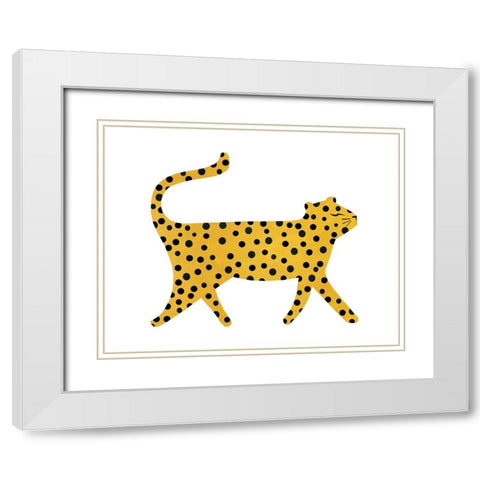 Cheetah White Modern Wood Framed Art Print with Double Matting by Kopcik, Emily