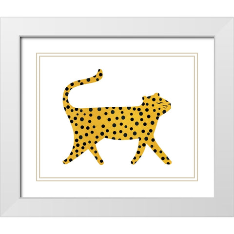 Cheetah White Modern Wood Framed Art Print with Double Matting by Kopcik, Emily