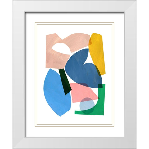 Collage of Color White Modern Wood Framed Art Print with Double Matting by Kopcik, Emily