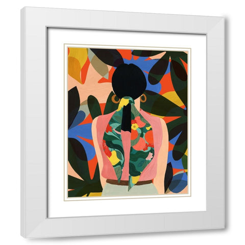 Hair Scarf White Modern Wood Framed Art Print with Double Matting by Kopcik, Emily