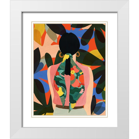 Hair Scarf White Modern Wood Framed Art Print with Double Matting by Kopcik, Emily