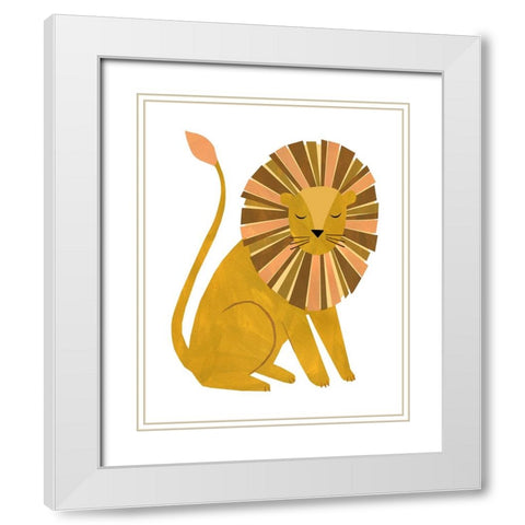 Lion White Modern Wood Framed Art Print with Double Matting by Kopcik, Emily
