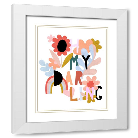 Oh My Darling White Modern Wood Framed Art Print with Double Matting by Kopcik, Emily