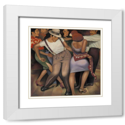 Latino Jazz White Modern Wood Framed Art Print with Double Matting by Kelley, Gary