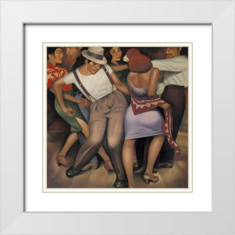 Latino Jazz White Modern Wood Framed Art Print with Double Matting by Kelley, Gary