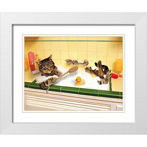 Kitchen Spa White Modern Wood Framed Art Print with Double Matting by Lund Roeser