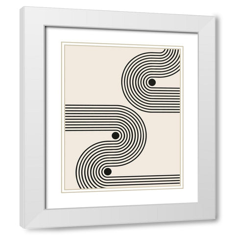 Rhythm White Modern Wood Framed Art Print with Double Matting by LivinLi
