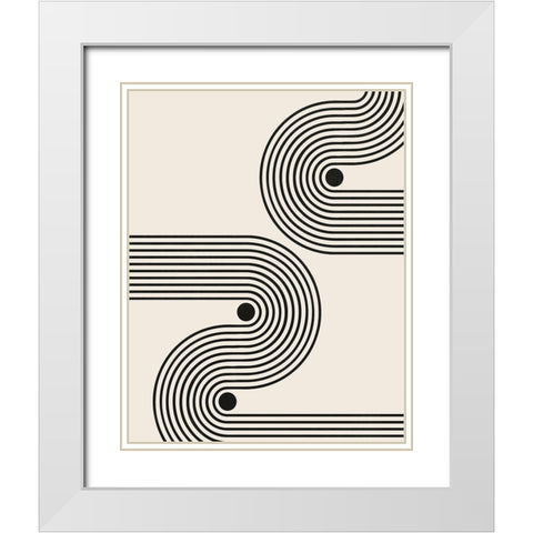 Rhythm White Modern Wood Framed Art Print with Double Matting by LivinLi
