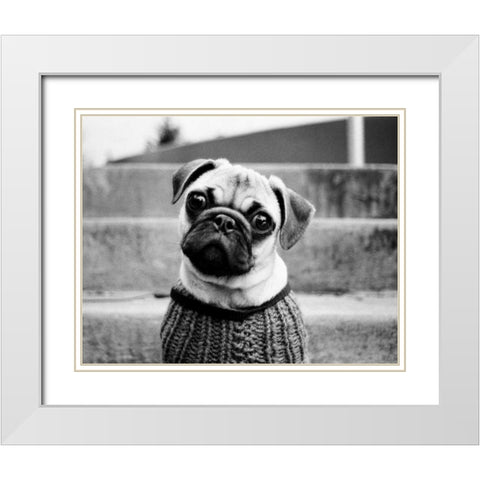 Cleo White Modern Wood Framed Art Print with Double Matting by Levin, Kim