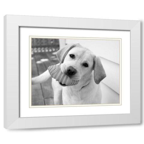 Blue White Modern Wood Framed Art Print with Double Matting by Levin, Kim