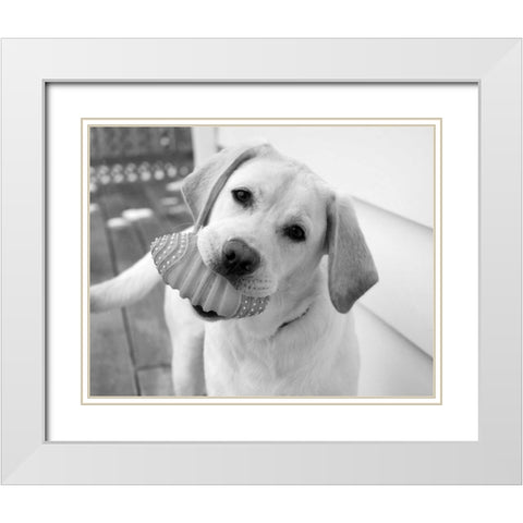 Blue White Modern Wood Framed Art Print with Double Matting by Levin, Kim