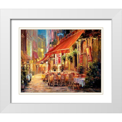 Cafe in Light White Modern Wood Framed Art Print with Double Matting by Liu, Haixia