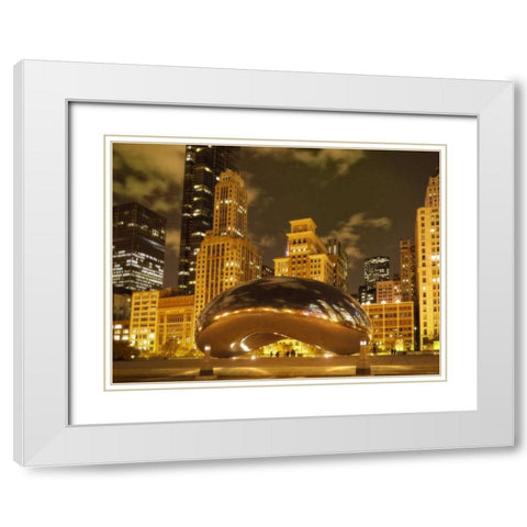 Bean at Night White Modern Wood Framed Art Print with Double Matting by Levant, Jessica