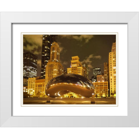Bean at Night White Modern Wood Framed Art Print with Double Matting by Levant, Jessica