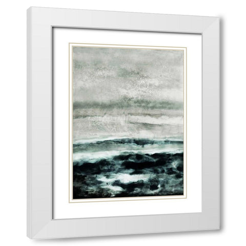 Abstract Waterscape White Modern Wood Framed Art Print with Double Matting by Lehnhardt, Iris