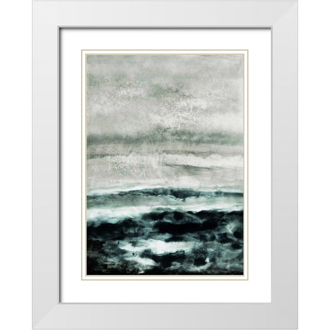 Abstract Waterscape White Modern Wood Framed Art Print with Double Matting by Lehnhardt, Iris