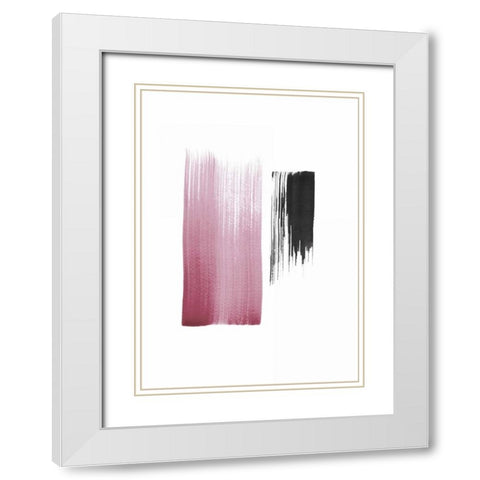 Black and Blush White Modern Wood Framed Art Print with Double Matting by Lehnhardt, Iris