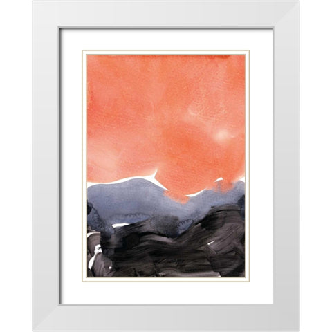Orange Blue Graphite White Modern Wood Framed Art Print with Double Matting by Lehnhardt, Iris
