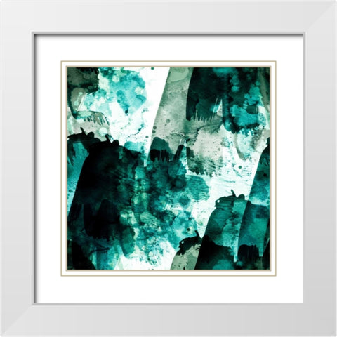 Emerald and Moss Green White Modern Wood Framed Art Print with Double Matting by Lehnhardt, Iris