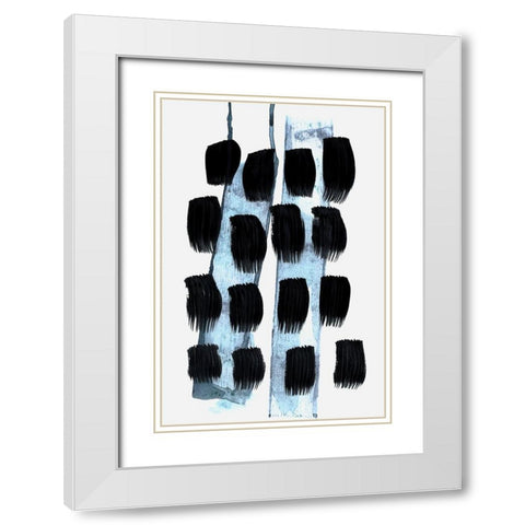 Black White Blue White Modern Wood Framed Art Print with Double Matting by Lehnhardt, Iris