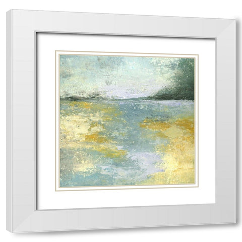 Subtle Shores, Morning Memories White Modern Wood Framed Art Print with Double Matting by Lisa Mann Fine Art