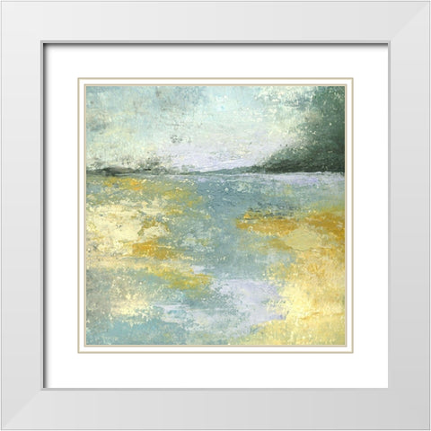 Subtle Shores, Morning Memories White Modern Wood Framed Art Print with Double Matting by Lisa Mann Fine Art