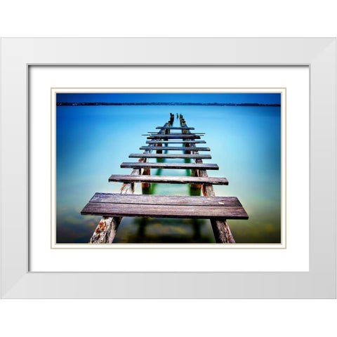Cleveland White Modern Wood Framed Art Print with Double Matting by Louise, Tracie