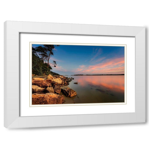 The Narrows White Modern Wood Framed Art Print with Double Matting by Louise, Tracie
