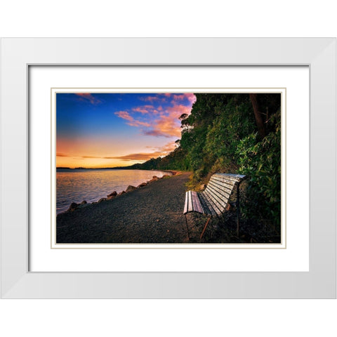 Watching the Dawn White Modern Wood Framed Art Print with Double Matting by Louise, Tracie
