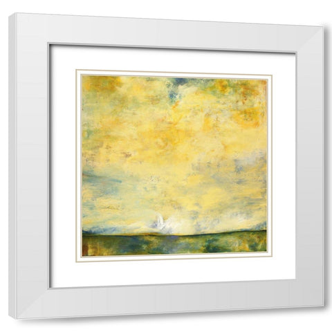 Blissfully Grounded White Modern Wood Framed Art Print with Double Matting by Lisa Mann Fine Art