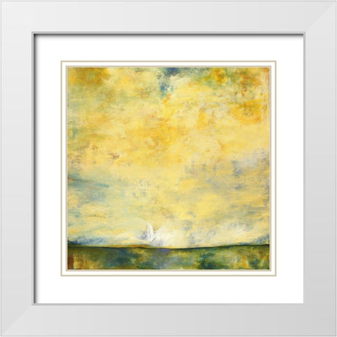 Blissfully Grounded White Modern Wood Framed Art Print with Double Matting by Lisa Mann Fine Art