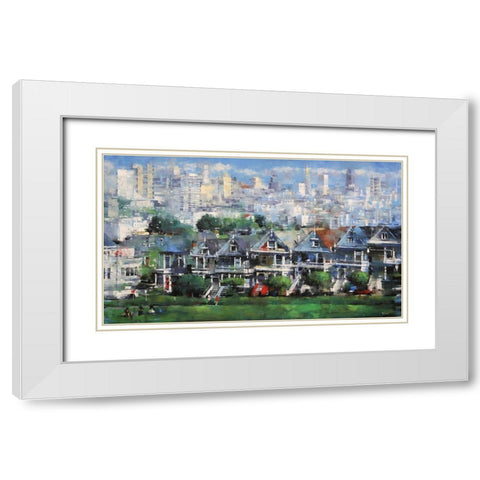 Painted Ladies White Modern Wood Framed Art Print with Double Matting by Lague, Mark