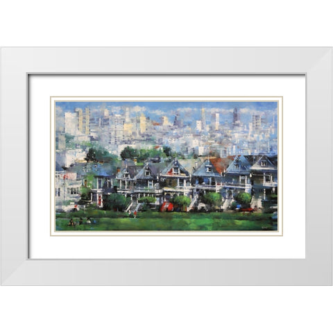 Painted Ladies White Modern Wood Framed Art Print with Double Matting by Lague, Mark