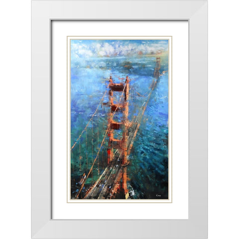 Golden Gate Sun White Modern Wood Framed Art Print with Double Matting by Lague, Mark