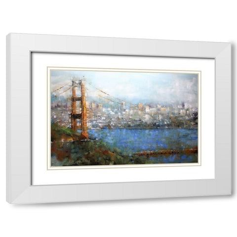 Golden Gate Vista White Modern Wood Framed Art Print with Double Matting by Lague, Mark