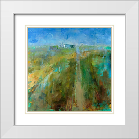 Farm Dog White Modern Wood Framed Art Print with Double Matting by Lenssen, Georganna