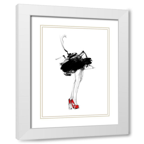 Red Shoes White Modern Wood Framed Art Print with Double Matting by Larsdotter, Lotta
