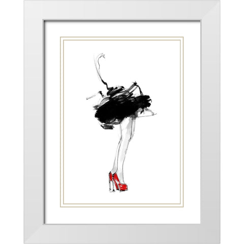 Red Shoes White Modern Wood Framed Art Print with Double Matting by Larsdotter, Lotta