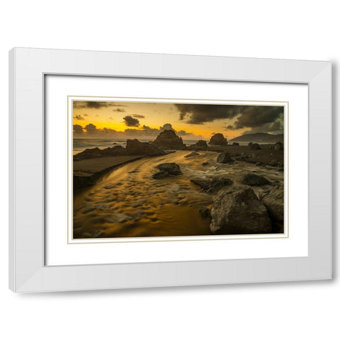 Back To The Sea White Modern Wood Framed Art Print with Double Matting by Leacock, J.C.