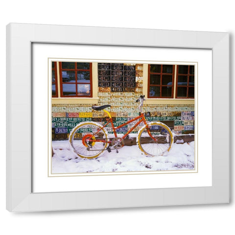 CB Bike White Modern Wood Framed Art Print with Double Matting by Leacock, J.C.