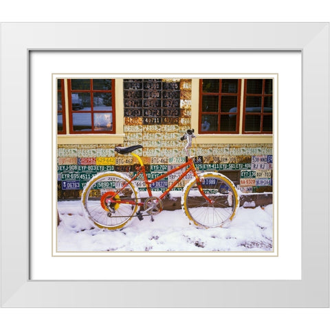 CB Bike White Modern Wood Framed Art Print with Double Matting by Leacock, J.C.