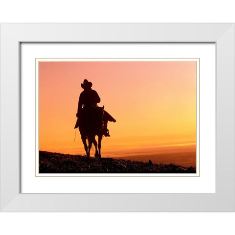 Days End White Modern Wood Framed Art Print with Double Matting by Leacock, J.C.